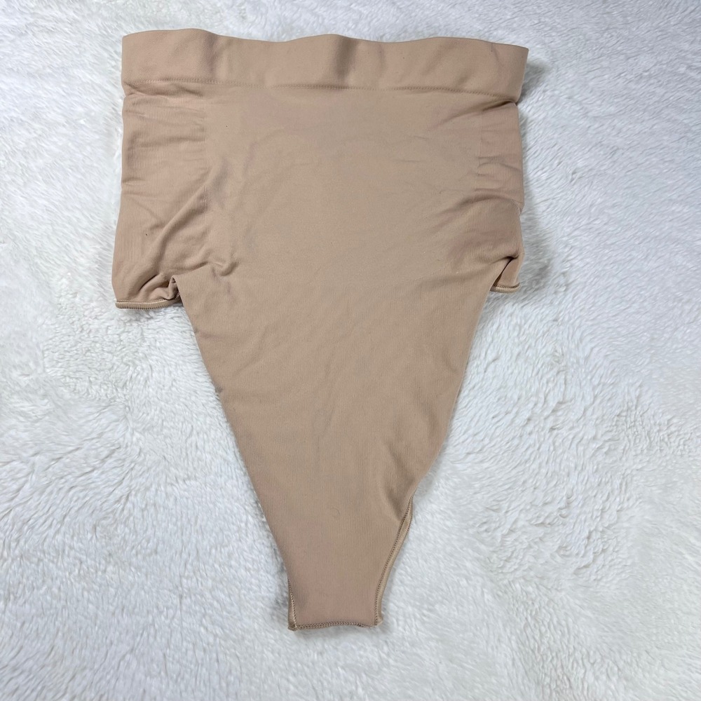 SKIMS Women's High Waisted Thong Bodysuit Shapewear Tan Large‎ NWOT
